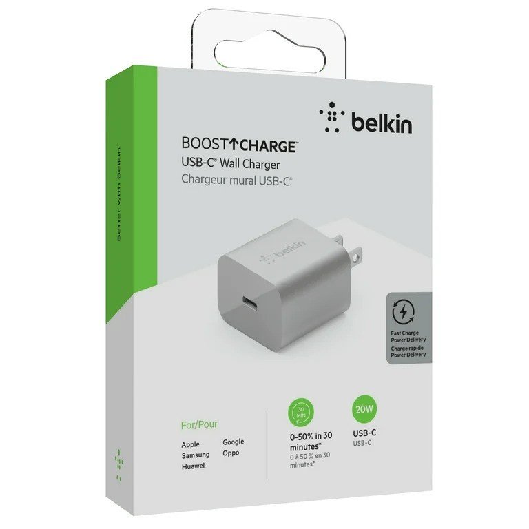 Belkin BoostCharge USB-C Wall Charger 20W+ 1M USB-C Cable