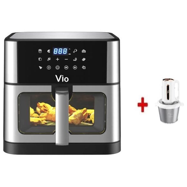 Vio V40010L - Air Fryer - 10L - Silver + Vio B02-2L - Chopper - White