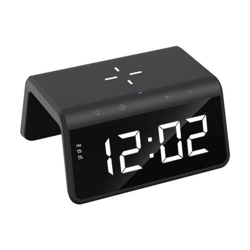 Havit W320 Wireless charger with clock Black