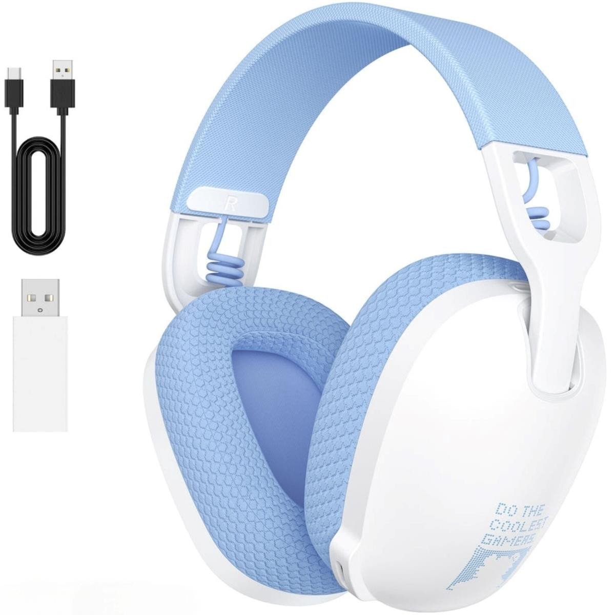 ONIKUMA B2 Wireless Headset with 2.4G and Bluetooth 5.3 Dual-Mode, IPX5 Waterproof Design, and 25-Hour Battery – White