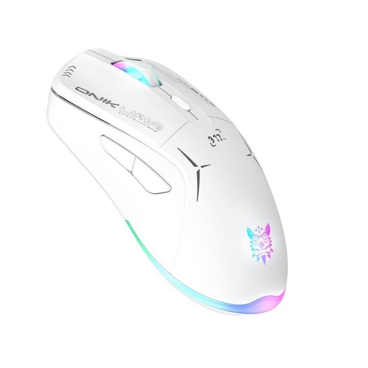 ONIKUMA CW917 Dual-Mode Gaming Mouse with RGB Lighting, 4800 DPI, and 2.4G + USB Connection – White