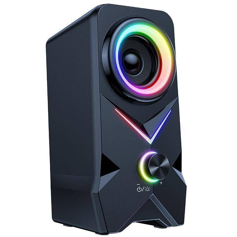 Onikuma L2 Wired Gaming Speaker USB and 3.5mm Connection RGB Light 2.5 Inch Full Range Sound 1.5 Meter Cable - Black