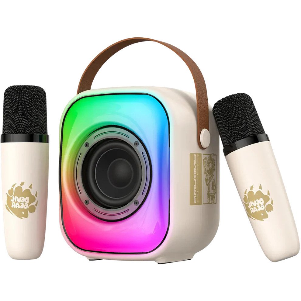 Onikuma L7 Wireless Speaker Bluetooth 5.3 RGB Light with Microphone 5 Hour Battery - Beige