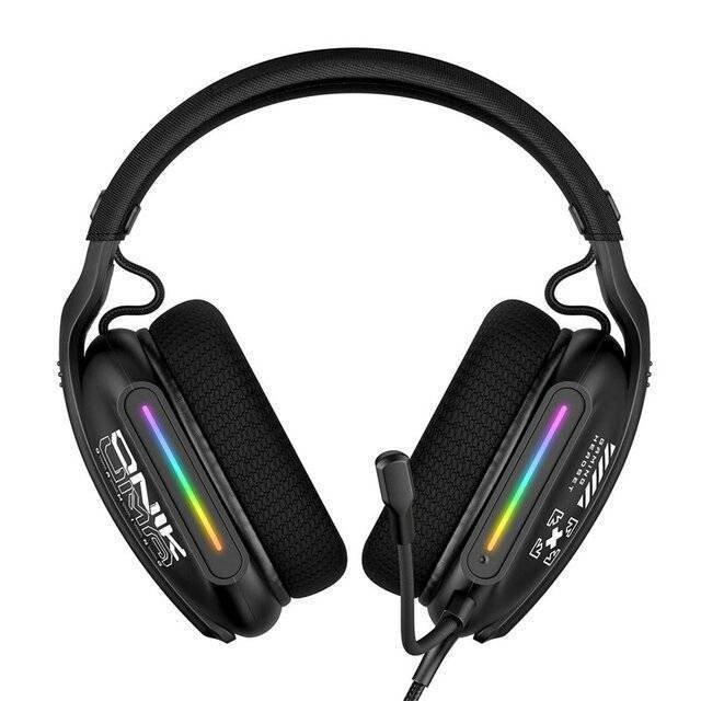 ONIKUMA X12 Wired Gaming Headset with RGB Lighting, Omni-Directional Mic, and 2.2m Cable – Black
