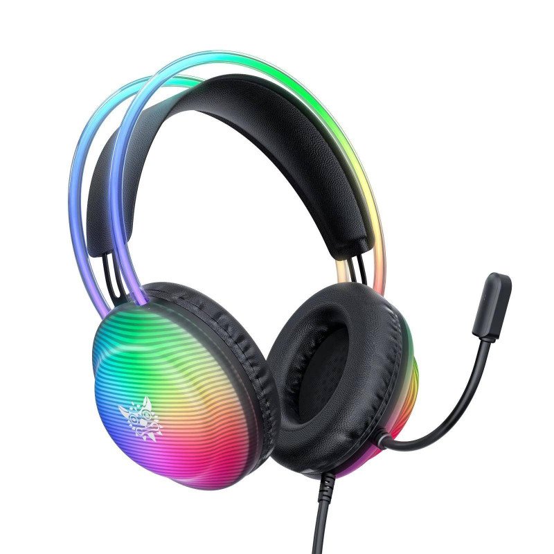 ONIKUMA X29 Wired Gaming Headset with RGB Lighting, Noise Reduction Mic, and 2.2m Cable – Black
